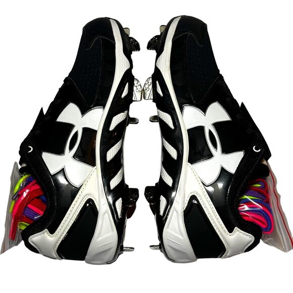 Under Armour Woman's Spine Glyde ST Baseball Metal Cleats Shoes Black Size 8 NIB - Picture 2 of 12